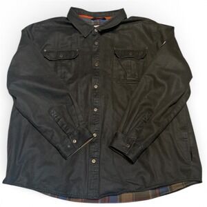 Legendary Whitetail 4XL Flannel-Lined Jacket Black  Plaid Lining, Snap Closure